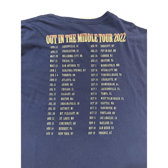 Zac Brown Band Shirt Mens 2XL Navy Out In The Middle Tour 2022 Concert Tee Music - Picture 3 of 7